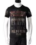 chaude t shirt philipp plein homme pas cher col rond de coton hommesy plein gold logo